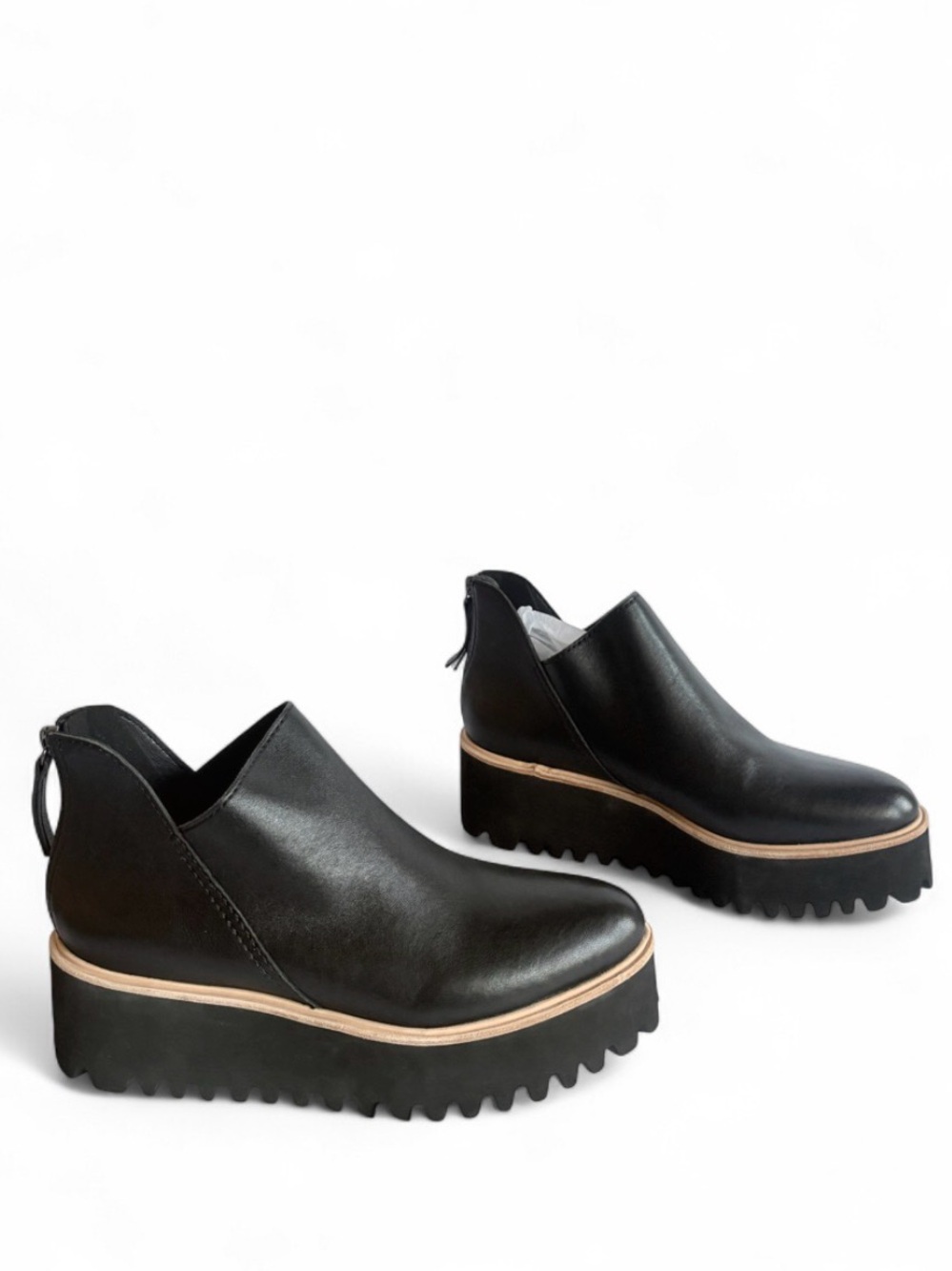 Flatform Tread Shootie Platform Ankle Booties with Contrast Trim